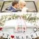JUST MARRIED Banner, Wedding Backdrop, Just Married Sign, Rustic Wedding Decor, Getaway Car Decor, Wedding Sign for a Wedding Arch