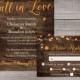 Rustic Fall Wedding Invitations Printed and Shipped to You - Includes Invitation, Self Mailing RSVP Card, and Envelopes - Wedding-107