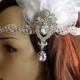 SALE Glamour Rhinestone Flapper 1920s headpiece, Rhinestone Bridal crystal wedding headband, the great gatsby headpiece, rhinestone flapper