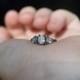 California Diamond Engagement Ring, Rough Diamond Ring, Natural Uncut Diamond Wedding Band,Size 6 Ring Sterling Silver Wedding Ring