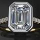 halle ring - 1 carat emerald cut NEO moissanite engagement ring, emerald cut ring