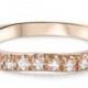 Diamond .25CT Curved Rose Gold Wedding Band Engagement Enhancer Notched Ring 14 Karat