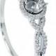 Infinity 1/5CT Diamond Intertwined Engagement Ring Setting 14 Karat White Gold Semi Mount Pave