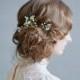 Bridal hair pins - Misty floral bobby pin set of 3 - Style 726 - Made to Order