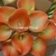 Real Touch Light orange Calla Lily DIY Wedding Bridal Bouquets, Centerpieces, Decorations