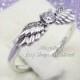 2019 Winter 925 Sterling Silver Sparkling Angel Wings Ring With Clear CZ Rings For Women Jewelry Finger Ring