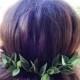 Green leaves hair pins Grecian hair piece Greenery wedding hairpiece Rustic headpiece