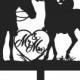 Wedding Cake Topper Couple Horses Cowgirl Cowboy  FREE Personalization Laser Cut