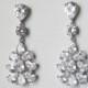 Bridal Cubic Zirconia Earrings, Chandelier Crystal Wedding Earrings, Clear CZ Dangle Earrings, Sparkly Silver Earring, Statement Earrings