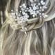 Bridal Pearl Hair Pin, Flower Hair Pin, Silver Hair Accessory, Bridal Hair Accessory, Wedding Hair Clip