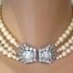 Art Deco Style Pearl Choker, Vintage Pearl Choker, 3 Strand Pearls, Cream Pearls, Pearl Bridal Choker, Wedding Pearls, Downton Abbey Jewelry