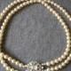 Vintage Rosita Pearl And Rhinestone Choker, Vintage Pearls, 2 Strand Pearls, Cream Pearls, Bridal Choker, Wedding Necklace, Downton Jewelry