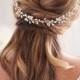 Pearl & Crystal Hair Vine, Opal Gemstones, Crystal Headpiece, Opal and Pearl Bridal Hair Vine, Wedding Headpiece, Hair Vine ~ TI-3379