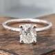 Oval Solitaire Engagement Ring 0.80CT Natural Diamond 14k White Gold Round Band