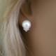 White Pearl Bridal Earrings, Swarovski 10mm Pearl Earring Studs, Wedding Pearl Earrings, Wedding Bridal Jewelry, Pearl Silver Earring Studs