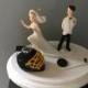 Boston Bruins Wedding Cake Topper Bridal Funny Hockey team Themed with matching garter Hair color changed for free