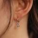 Diamond Earrings, Diamond Huggies, 14K / 18K Huggie Hoop Earrings, Dangle Charm Earrings, Diamond Dangle Earrings, 13mm Huggie Earrings