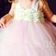 Ivory Blush Pink Lavender Flower Girl Tutu Dress