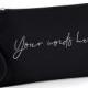 Custom wristlet pouch. Your words here custom bag, purse, clutch. Personalised gift.