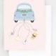 Just Married Car with Trailing Sanitizer Funny Wedding Card