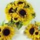 Realistic Silk Sunflower Cake Topper for Autumn and Fall Rustic Weddings Anniversaries