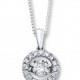Beautiful 2.85 Carat Round Cubic Zirconia Dancing Diamond Necklace In 925 Sterling Silver