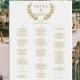 Alphabetical wedding seating chart, alphabetical printable seating plan gold seating chart DIGITAL, wedding or baby shower seating chart