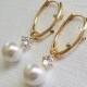 Pearl Gold Bridal Earrings