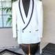 Men's White Vintage Tuxedo Jacket. The Formal Wear Collection by Raffinati Made in U.S.A. Beautiful Jacket White with Black Trim. Size 50 L