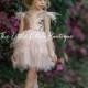 Tulle flower girl dress, Blush Pink flower girl dress, Woodland fairy, Rustic flower girl dress, Boho flower girl dress, fairytale wedding