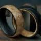 Black Ash Burl With Forged Carbon Fiber Rustic Mens Wedding Band, Handmade By Carbon District