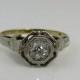 Art Deco 18k 14k OB Ostby & Barton Diamond Engagement Ring.