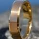 Tungsten Ring Brushed Gold with Bevelled Edges and Comfort fit band, Mens Ring, Mens Wedding Band