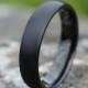 Black Brushed Tungsten 6mm Ring with Black Polished Inner Band, Mens Ring, Mens Wedding Band