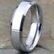 Tungsten Wedding Band, Polished Tungsten Ring, Beveled Edge, Comfort Fit, Ring, Band, Anniversary Ring, Free Laser Engraving, 6mm