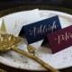 Handwritten Calligraphy Place Cards - Classic Name Cards - Gold Ink for Wedding