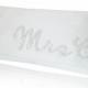 Ivory satin MRS personalised initial wedding day bridal clutch purse