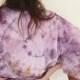 Hand Dyed Robe in Super Bloom, Purple and Ocher Tie Dyed Rayon Bathrobe, Anna Joyce, Portland, OR.