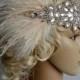 Glamour Rhinestone flapper Gatsby Wedding Crystal Headband Wedding Headpiece, Bridal Headpiece, 1920s Flapper feathers