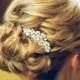 ELEONOR Crystal Pearl Wedding Hair Comb Veil Gatsby Comb Vintage Hairpiece Veil Comb Bridal Hair Accessory Crystal Jewelry Headpiece
