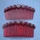 Lovely 1940s Flower Decorated Tortoiseshell Hair Combs - 8cm wide