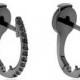 Black Diamond Hoop Huggie Earrings In 14K Gold 0.16 Carat For Men's.
