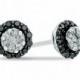 Black And White Diamond Stud Earring 0.50 Carat In 14k White Gold.
