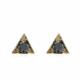 Unisex Black Diamond Stud Earring 0.80 Carat In 14k Yellow Gold
