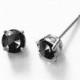 Black Diamond Stud Earring Which Is Set In 14k White Gold 1.00 Carat