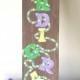 Happy Mardi Gras hand painted wood sign indoor or outdoor decor mardi gras colors beads surround letters stand against wall or outside door