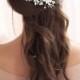 Floral Bridal Back Comb, Rhinestone Bridal Hair Comb, Ivory Flower Hair Comb, Bridal Hair Accessory, Flower Comb, Bridal Hair Comb ~TC-2303