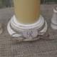 Shabby Chic Wood Wedding Monogram Unity Candle Holder Set - You Pick Color - Item 1560