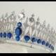 Something Blue Bridal Royal Tiara - Dutch Sapphire Royal Tiara / Diamante Statement Crown, Silver Wedding Tiara Vintage, Queen Maxima Crown