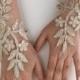 Wedding Gloves, Bridal Gloves, Champagne lace gloves, Handmade gloves, Ivory bride glove bridal gloves lace gloves fingerless gloves
